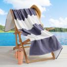 Toalha de praia Loon & Lake Luxury Block Stripe 100% algodão
