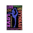 Toalha de praia Love Gymnastics Glitter Print 90x180cm poliéster Toalha de praia Love Gymnastics Glitter Print 90x180cm poliéster