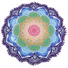 Toalha de praia Mandala redonda 145cm poliéster multicolor