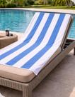 Toalha de Praia Piscina Teka Ibiza 86x160cm Branca e Azul