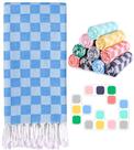 Toalha de praia turca Antfuny Checkered Sand Free Quick Dry