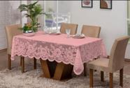 Toalha De Renda Para Mesa de Jantar 06 Lugares Tecido Rendado Chique Cozinha Decorada