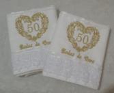 Toalha de Rosto Artesanalle personalizada com bodas de casamento Bodas de ouro, 50 anos