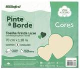 Toalha Fralda Luxo Com 03 Unidades Pinte E Borde - Incomfral