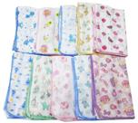 Toalha Fralda Luxo Estampada 70cm X 110cm Com Crochê