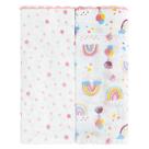 Toalha Fralda Luxo Estampada Com 02 Unidades 68x110cm Baby Bublim Incomfral Cor:Arco Íris Rosa