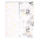 Toalha Fralda Luxo Estampada Com 02 Unidades 68x110cm Baby Bublim Incomfral Cor:Panda Cinza