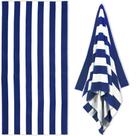 Toalha HENBAY Oversize 90x180 cm de microfibra listrada azul marinho