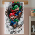 Toalha Infantil Algodão Estampa Menino Game Mario Jogo Para Crianças Praia Piscina e Banho