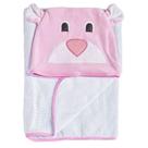 Toalha Infantil com Capuz Bichos Ursa Rosa - 01 Peça