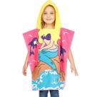 Toalha Infantil com Capuz Sereia Rosa Meninas Divertido -