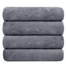Toalha JML, pacote com 4 microfibras, 76x152 cm, cinza, floral Toalha JML, pacote com 4 microfibras, 76x152 cm, cinza, floral