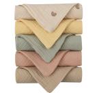 Toalha Kjuti Muslin, panos para arrotar, 25 x 25 cm, 4 camadas, pacote com 6