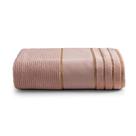 Toalha Lavabo Kit 6 Peças Percal 100 Algodão Canelada Fio Dourado Macia 30x50 Pousada Spa Hotelaria