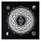 Toalha Leitura Tarô Elemental Magia Astral Preta e Branca