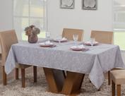 Toalha Mesa Luxo Retangular Sala Jantar Jacquard 6 Lugares
