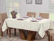 Toalha Mesa Luxo Retangular Sala Jantar Jacquard 6 Lugares