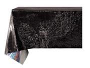 Toalha Mesa Metalizado Preta 137x274cm Make