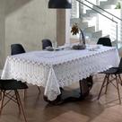 Toalha Mesa Retangular 8 Lugares Clássica 150x250cm Branca