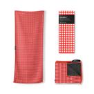 Toalha Nomadix Original, guingão vermelho, reciclada, 184x76 cm