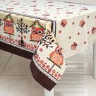 Toalha P/ Mesa De 4 Lugares - Lindas Estampas Tecido Oxford Cor Cappuccino