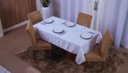 toalha para mesa jacquard em tecido 4 lugares 1,35x1,50