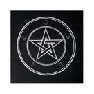 Toalha Pentagrama Força Wicca para Tarô Preto e Cinza 70CM