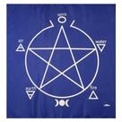Toalha Pentagrama Para Altar, Taro E Jogos 70x70 Cm Azul