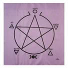 Toalha Pentagrama Para Altar, Taro E Jogos 70x70 Cm Lilas