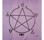 Toalha Pentagrama Para Altar, Taro E Jogos 70x70 Cm Lilas
