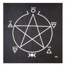Toalha Pentagrama Para Altar, Taro E Jogos 70x70 Cm Preta