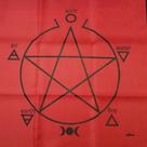 Toalha Pentagrama Para Altar, Taro E Jogos 70x70 Cm Vermelha