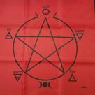 Toalha Pentagrama Para Altar, Taro E Jogos 70x70 Cm Vermelha