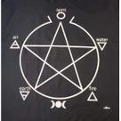 Toalha Pentagrama Para Baralho Preta Em Tecido 70x70 Cm