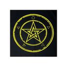Toalha Pentagrama Wicca para Tarô Preto e Amarelo 70CM