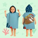 Toalha Poncho Infantil Estampada Secagem Rápida Confortável Praia Piscina Banho Com Capuz