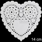 Toalha Rendada de Papel Branca 14cm Coração 100 unidades para Decoração