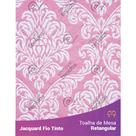 Toalha Retangular em Tecido Jacquard Rosa Bebê e Branco Medalhão Fio Tinto Toalha Retangular em Tecido Jacquard Rosa Bebê e Branco Medalhão Fio Tinto