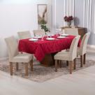 Toalha Retangular Para Natal Jacquard Vermelho 6 Lugares Toalha Retangular Para Natal Jacquard Vermelho 6 Lugares