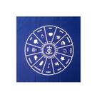 Toalha Roda Cigana para Tarô Cigano Místico Azul Branco 70CM