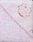 Toalha soft c/capuz de canto bordado 76096625 baby joy classicos estampada 80cmx80cm