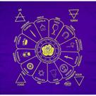 Toalha Tecido Jogo de Cartas Cigana 70 x 70 cm Roxa