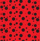 TOALHA TNT ESTAMPADA VERMELHO BOLAS PRETO 0,68 X 0,68 m C/ 5 PEÇAS
