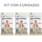 Toalha Umedecida Personalidade Pochet Com 20 Unidades - Kit com 60 lenços