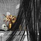 Toalha Watayo 300" x 80", pano assustador preto de Halloween