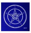 Toalha Wicca Pentagrama Toalha Tarô com Brilho Azul Bco 70CM