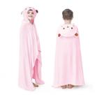 Toalha ZIONOR Kids com capuz 127x89 cm Bambu Rayon Pink Bear