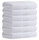 Toalhas de banho Aibaser Natural Ultra Absorbent, conjunto de 6 peças, branco