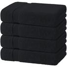 Toalhas de banho brancas clássicas de algodão preto 70x140cm, pacote com 4