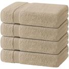 Toalhas de banho brancas clássicas Wealuxe Taupe 70x140cm, pacote com 4